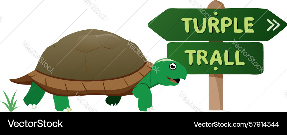 Playful turtle trail signpost design generative Vector Image