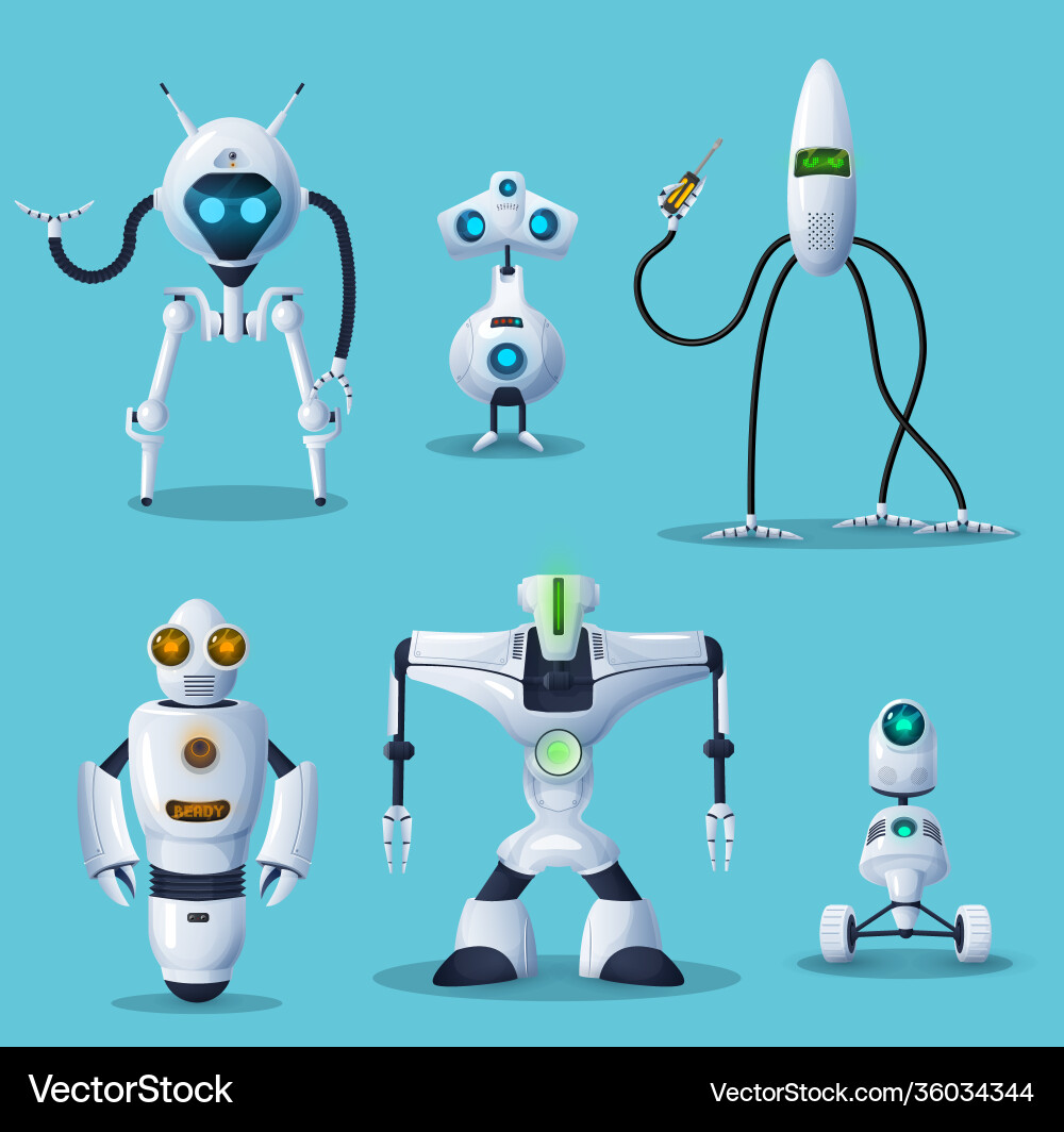 Roboter bot android und cyborg Zeichen Roboter bot android und cyborg Zeichen vektorbild