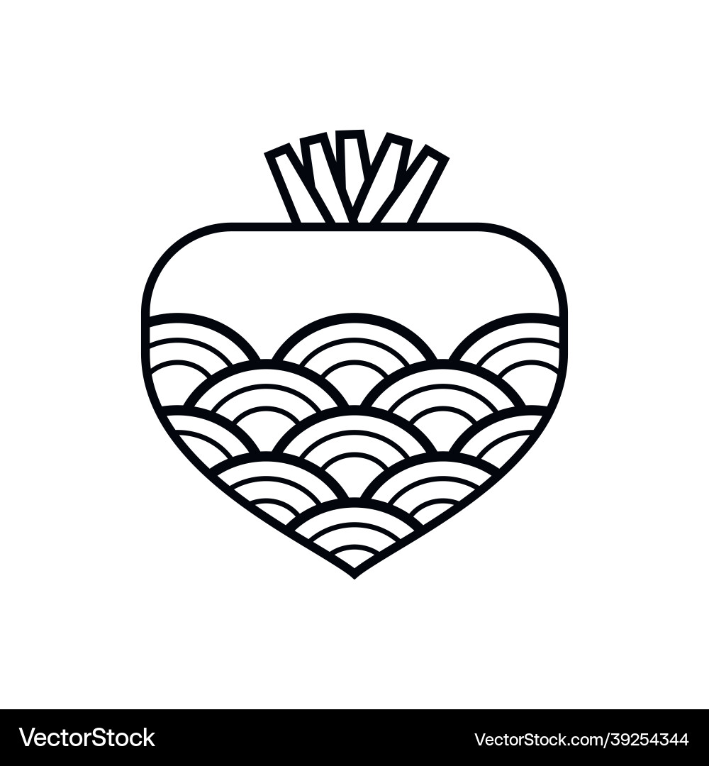 Root crop icon with pattern isolated on white Root crop icon with pattern isolated on white vector image