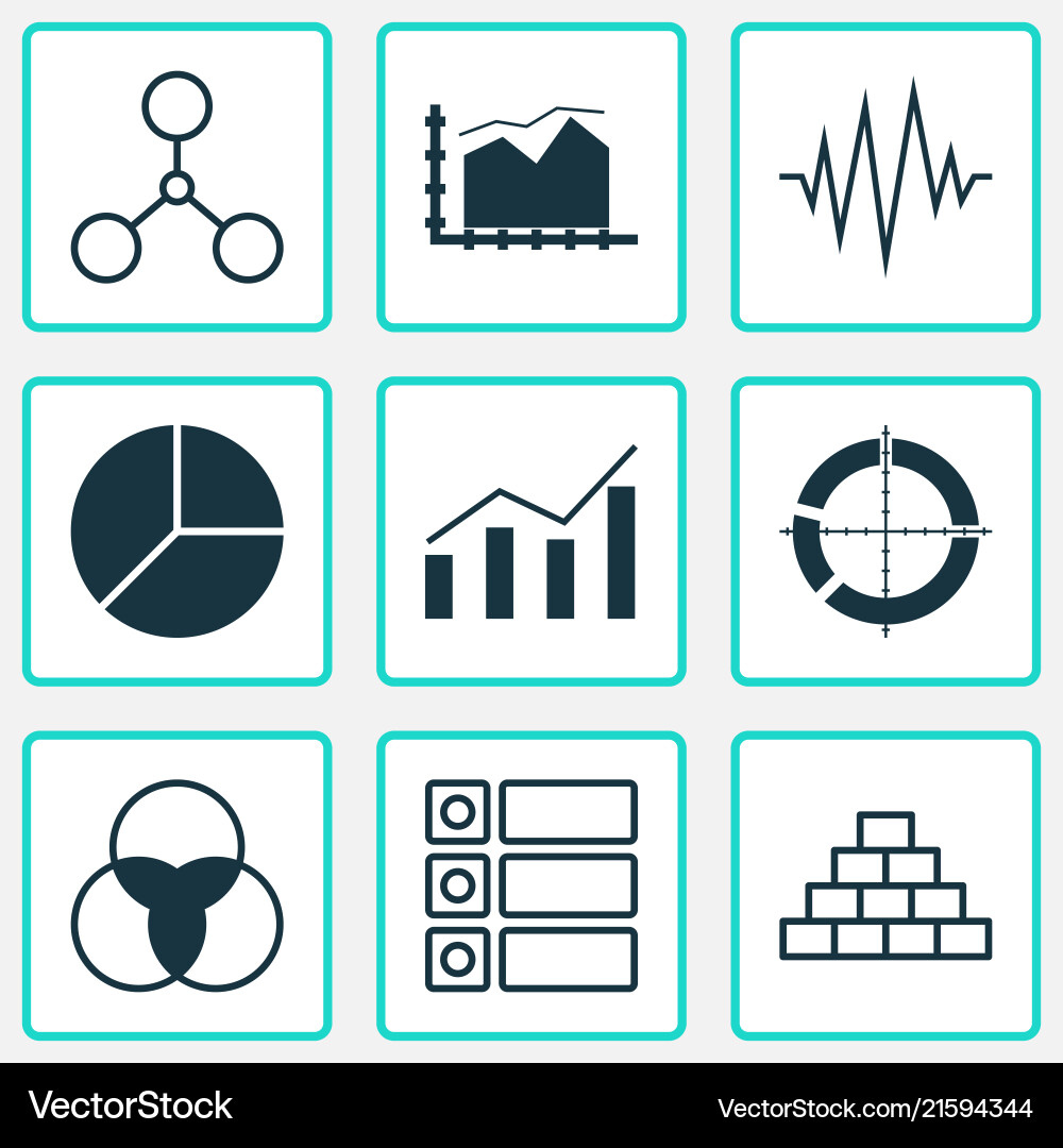 Set of graphs diagrams and statistics icons Set of graphs diagrams and statistics icons vector image