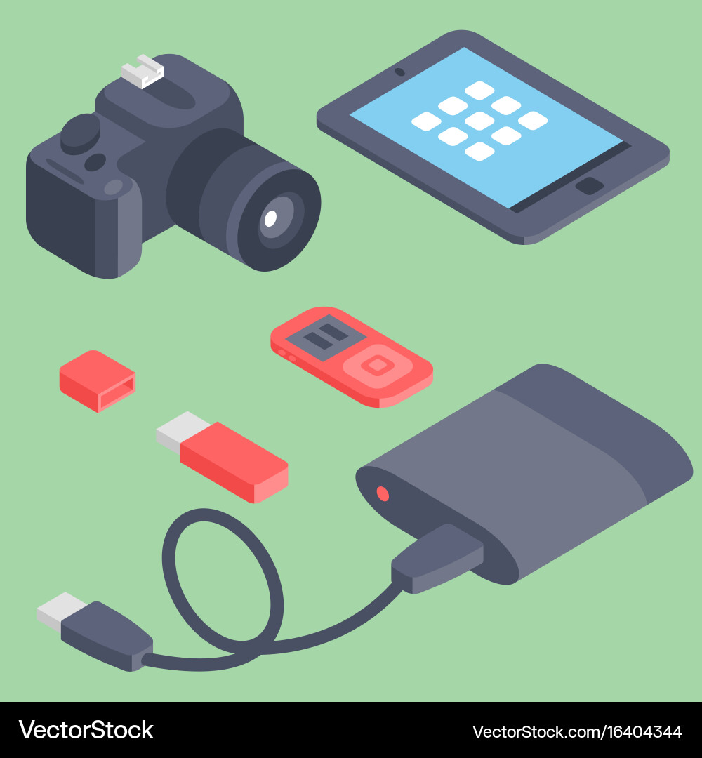 Set of isometric computer devices icons Vector Image