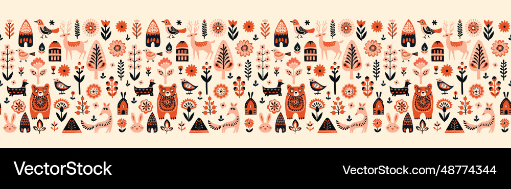 Simple minimalist scandinavian pattern with forest Simple minimalist scandinavian pattern with forest vector image