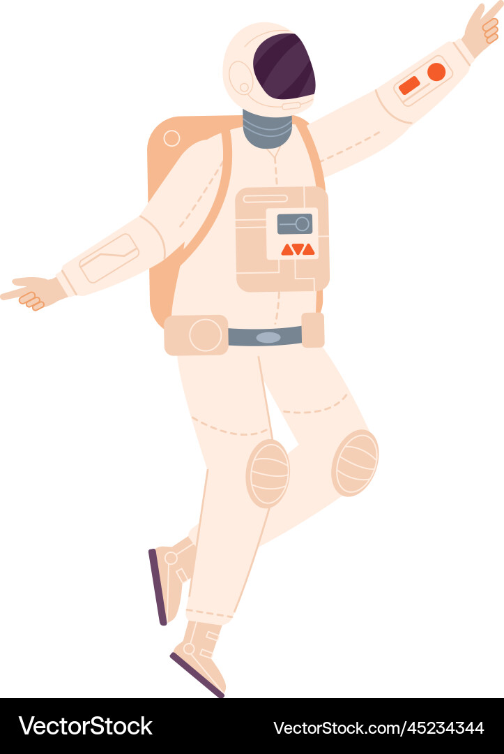 Spaceman pointing finger space explorer in suit Spaceman pointing finger space explorer in suit vector image