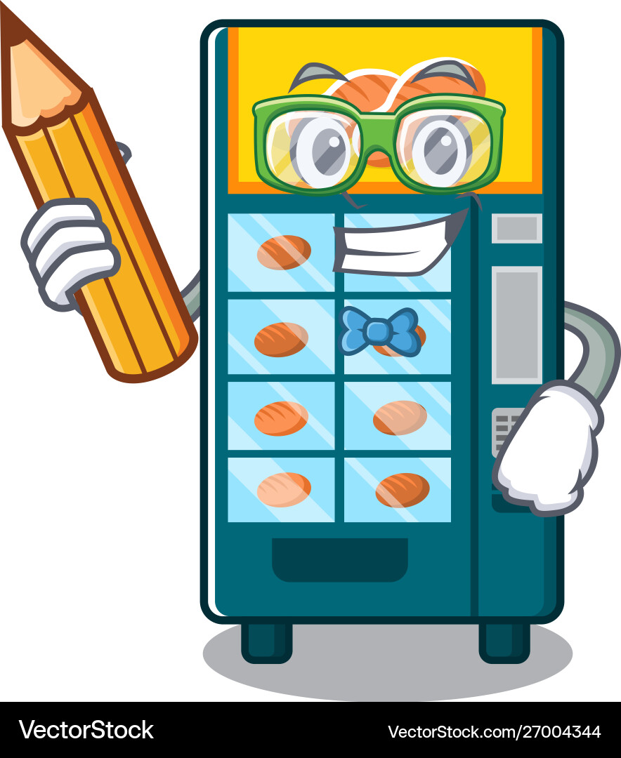 Student bakery vending machine in character shape Student bakery vending machine in character shape vector image