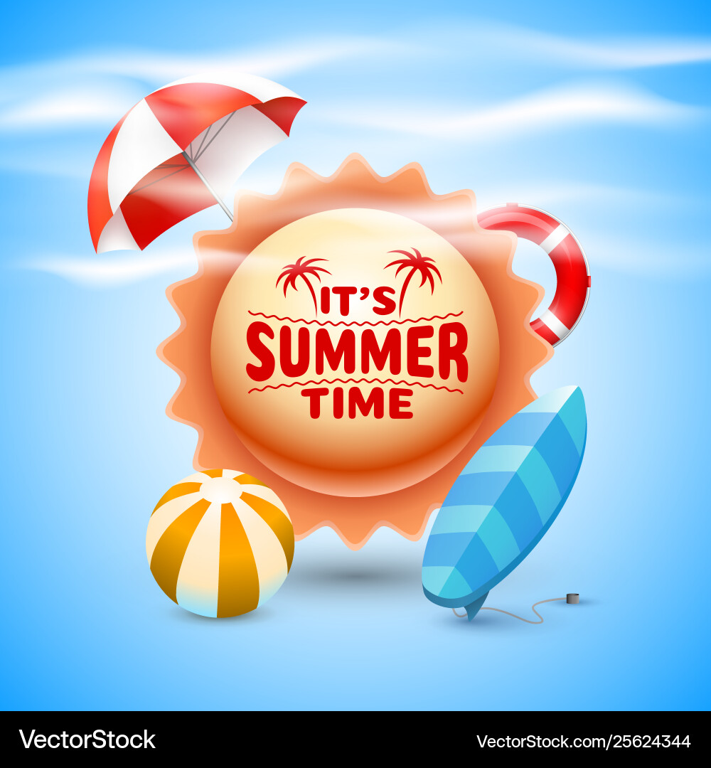 Summer time holiday cover banner design elements Summer time holiday cover banner design elements vector image