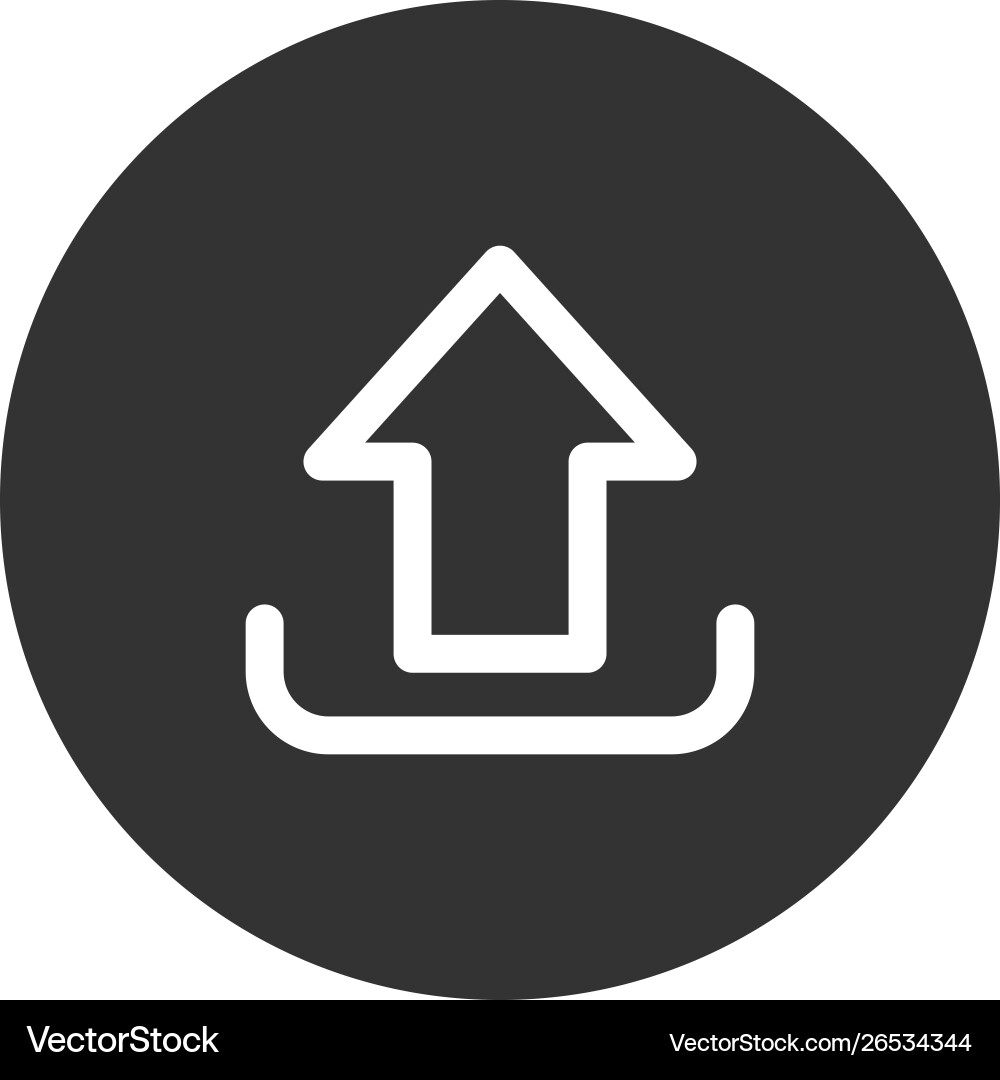 Upload icon in modern style for web site Upload icon in modern style for web site vector image