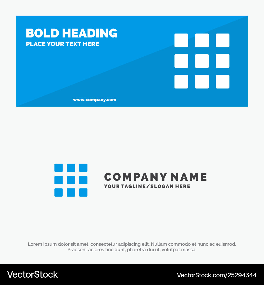 Web grid shape squares solid icon website banner Web grid shape squares solid icon website banner vector image