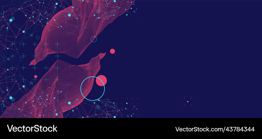 Wireframe background with plexus effect Wireframe background with plexus effect Vector Image
