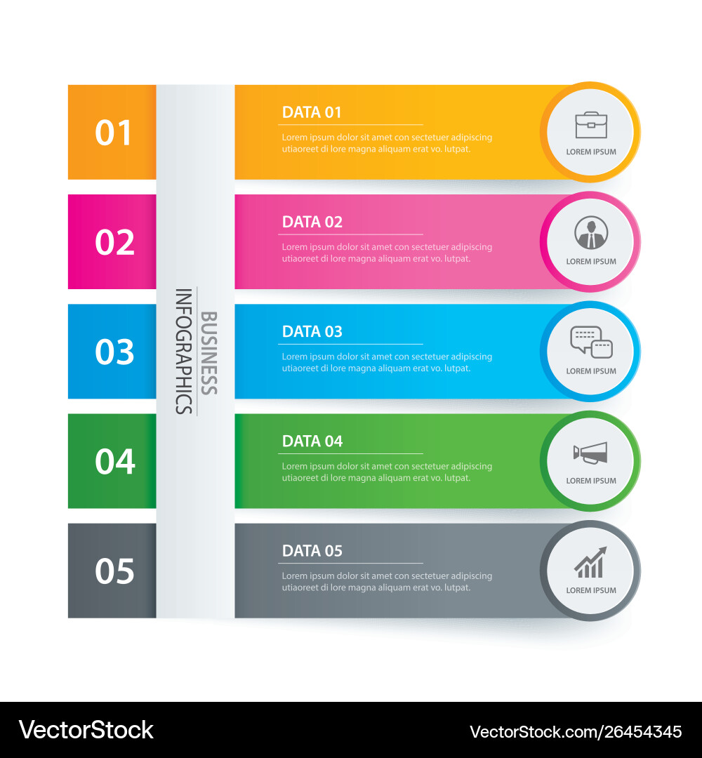 5 data infographics tab paper index template Vector Image 5 data infographics tab paper index template Vector Image