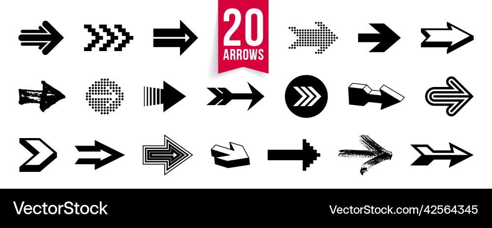 Arrow symbols big set of different shapes styles Arrow symbols big set of different shapes styles Vector Image