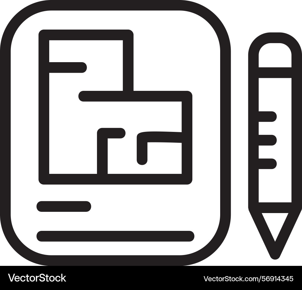 Blueprint linear style icon design Vector Image
