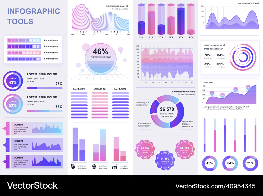 Bundle infographic ui ux kit elements Bundle infographic ui ux kit elements vector image