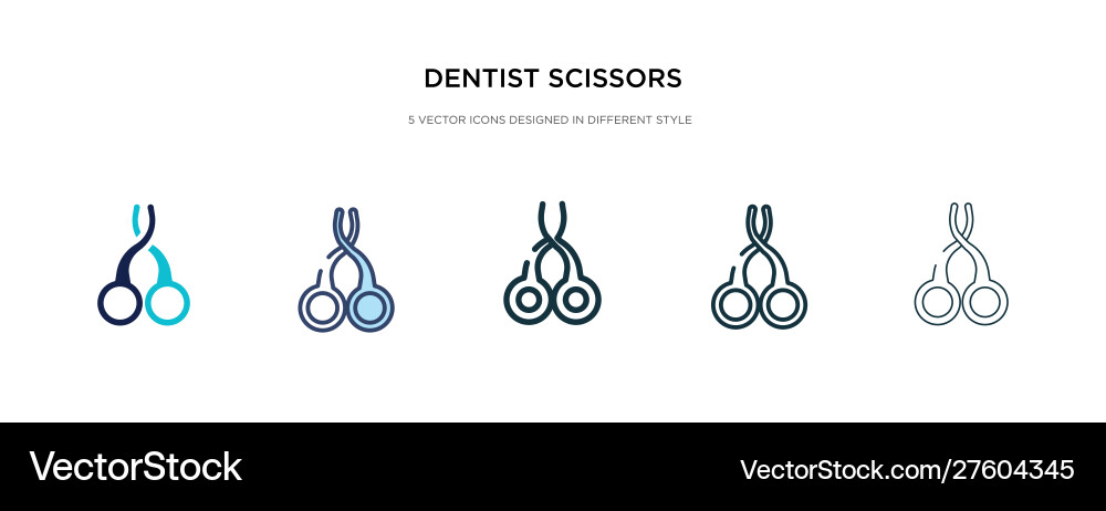 Dentist scissors icon in different style two Vector Image