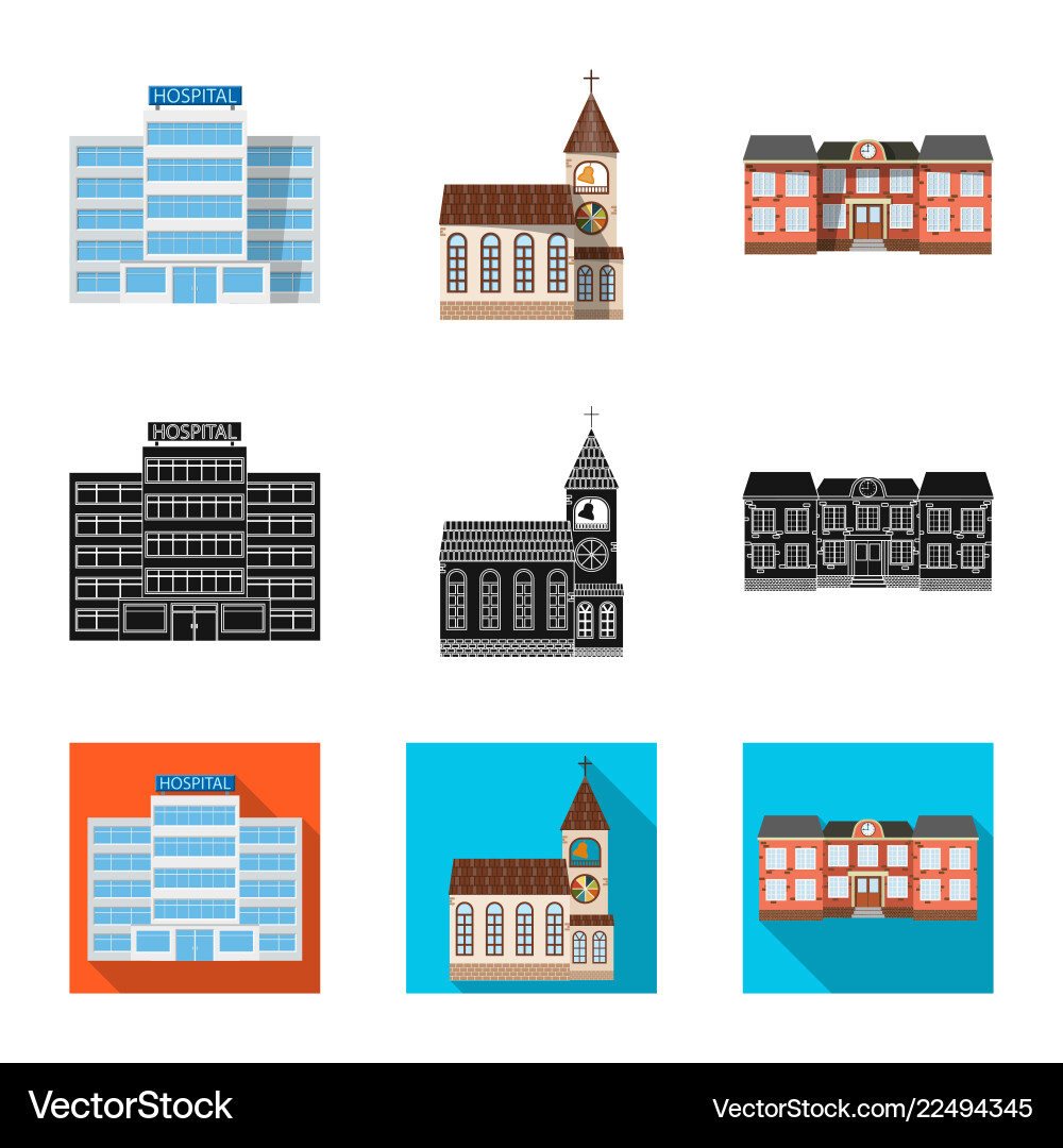 Design of building and front symbol set Design of building and front symbol set vector image