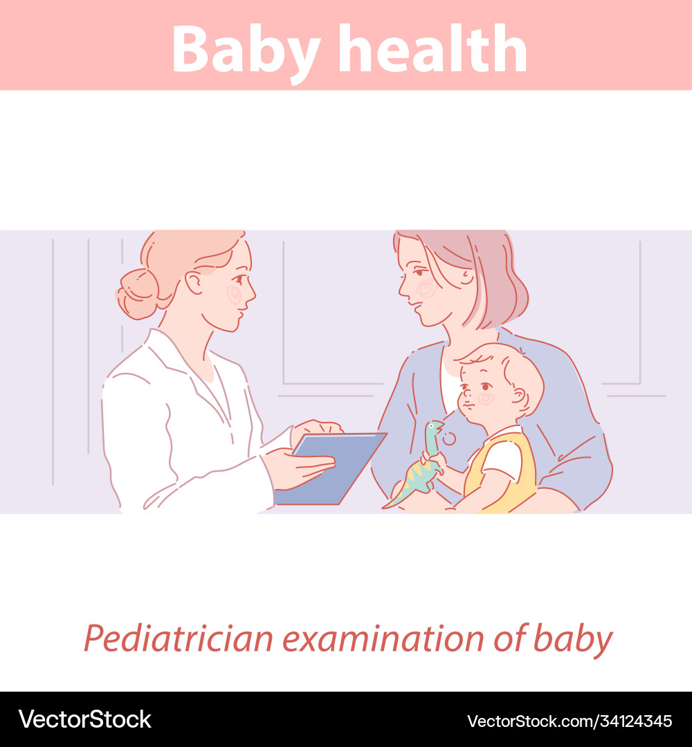 Doctor mother and baby in medical clinic vector image