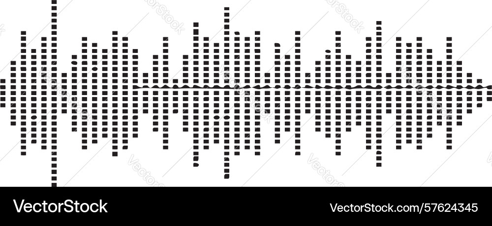 Dynamic audio waveform sound waves design Vector Image