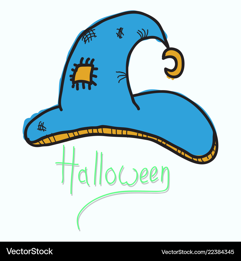 Hexenhut isoliert auf Hintergrund halloween Hexenhut isoliert auf Hintergrund halloween Vektorbild