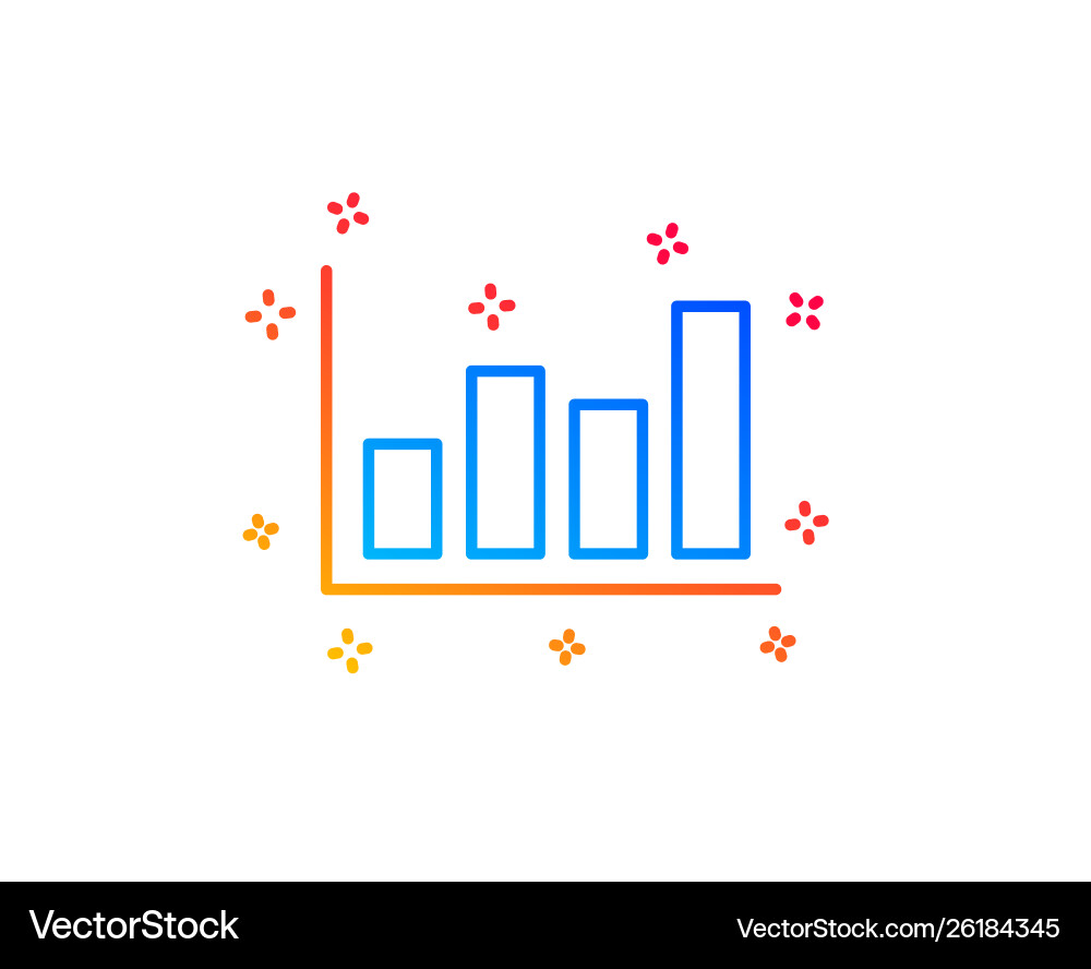 Histogram chart line icon financial graph Histogram chart line icon financial graph vector image