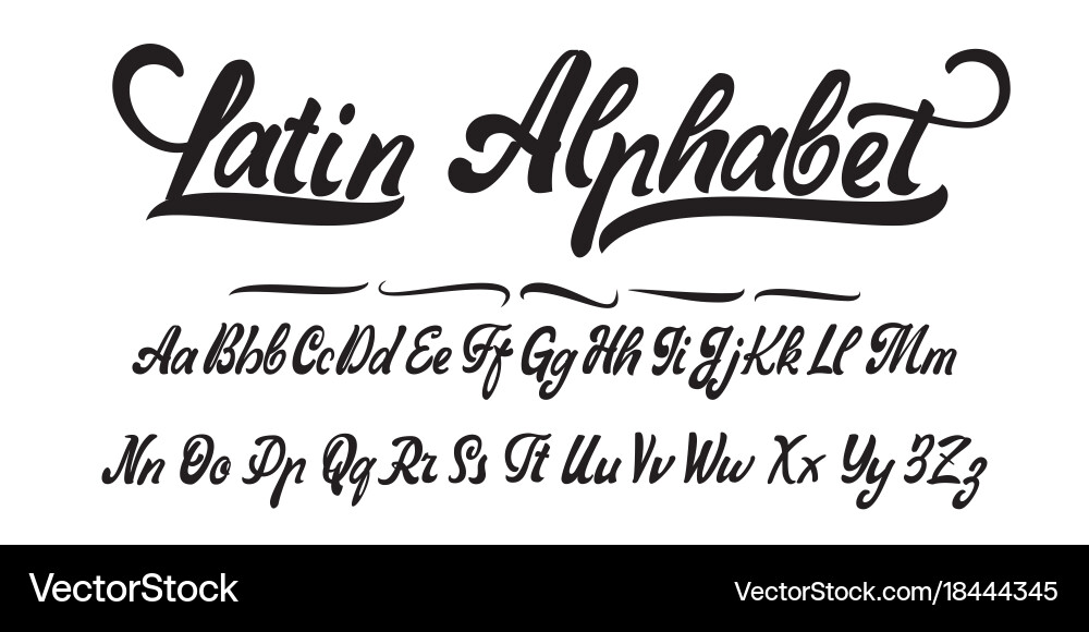Latin Script Font Stockvector Gothic Font. Full Set Of Letters Of The