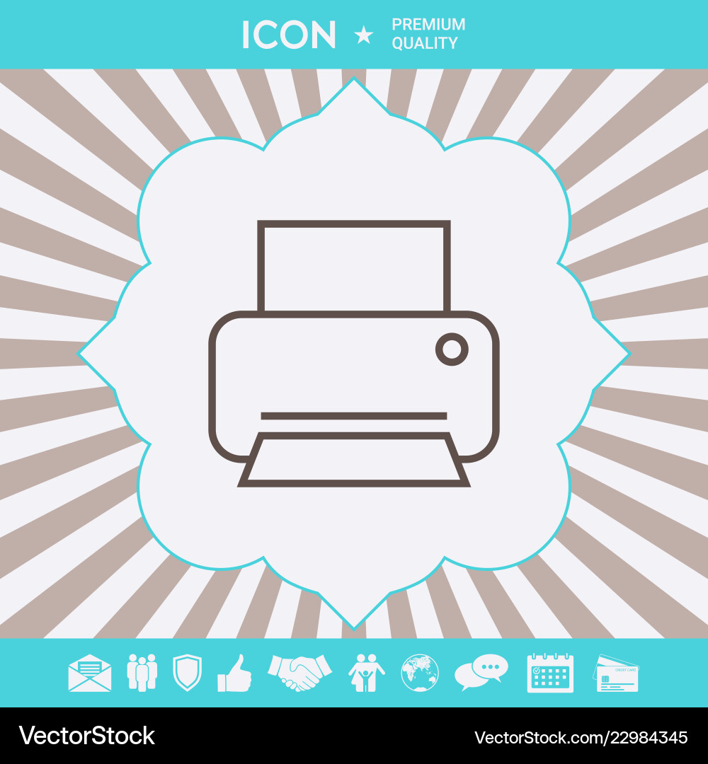 Print line icon graphic elements for your design vector image