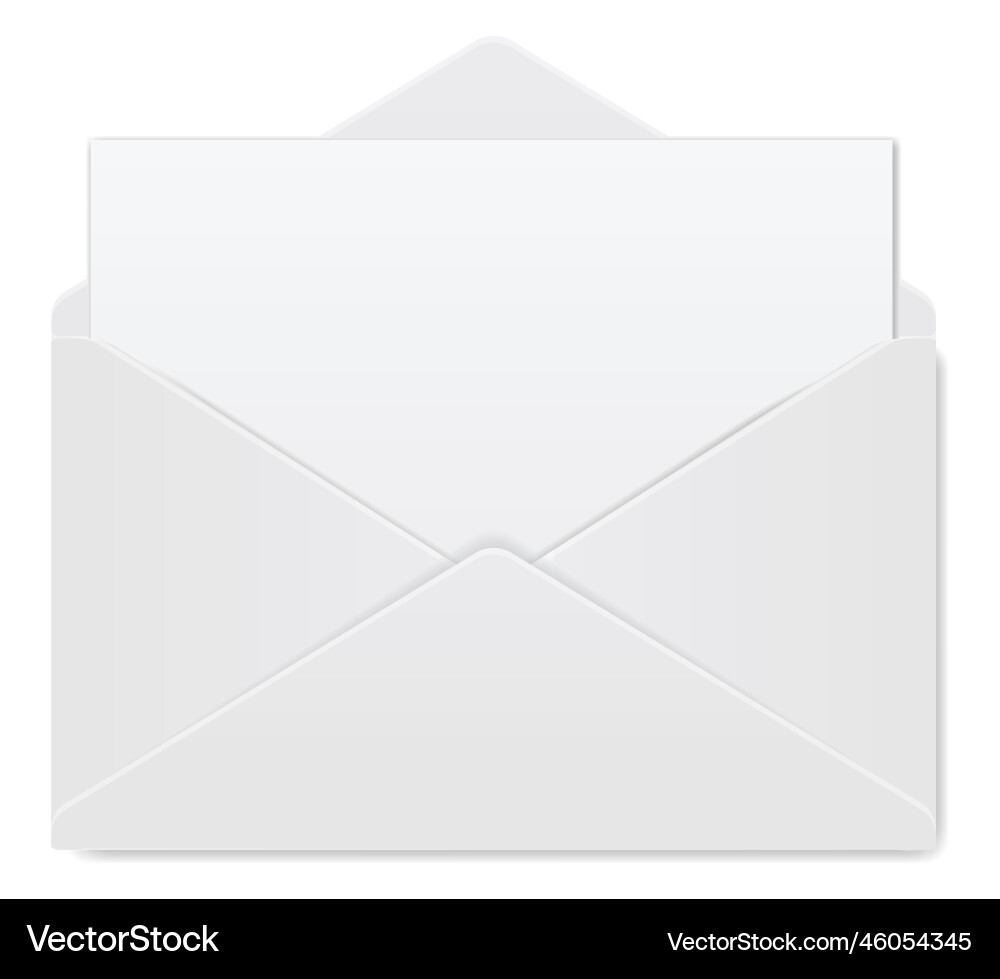 Realistic envelope design template for opened Realistic envelope design template for opened vector image