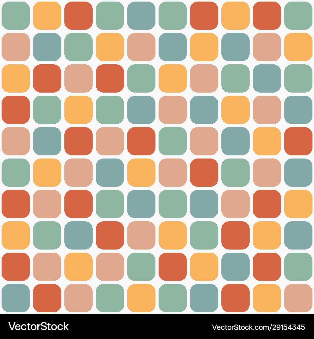 Retro Rounded Square Pattern vector image