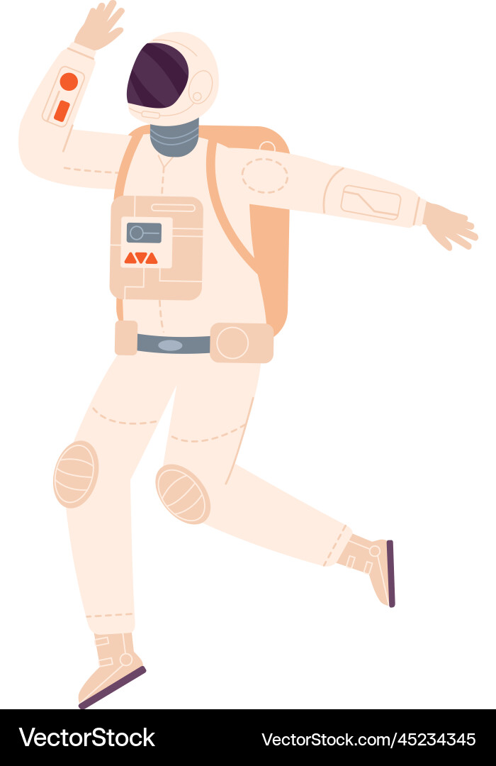 Running Astronaut in Spacesuit vector image