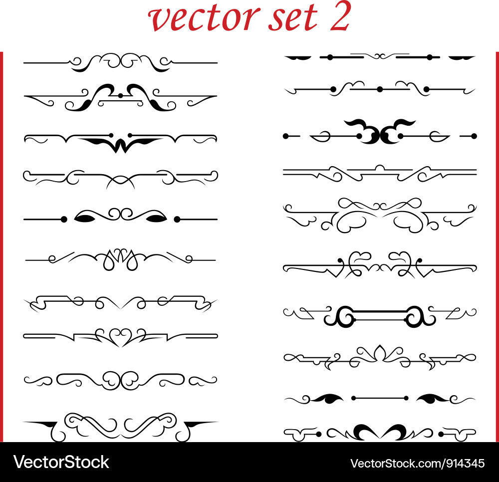 Set calligraphic design elements vector image