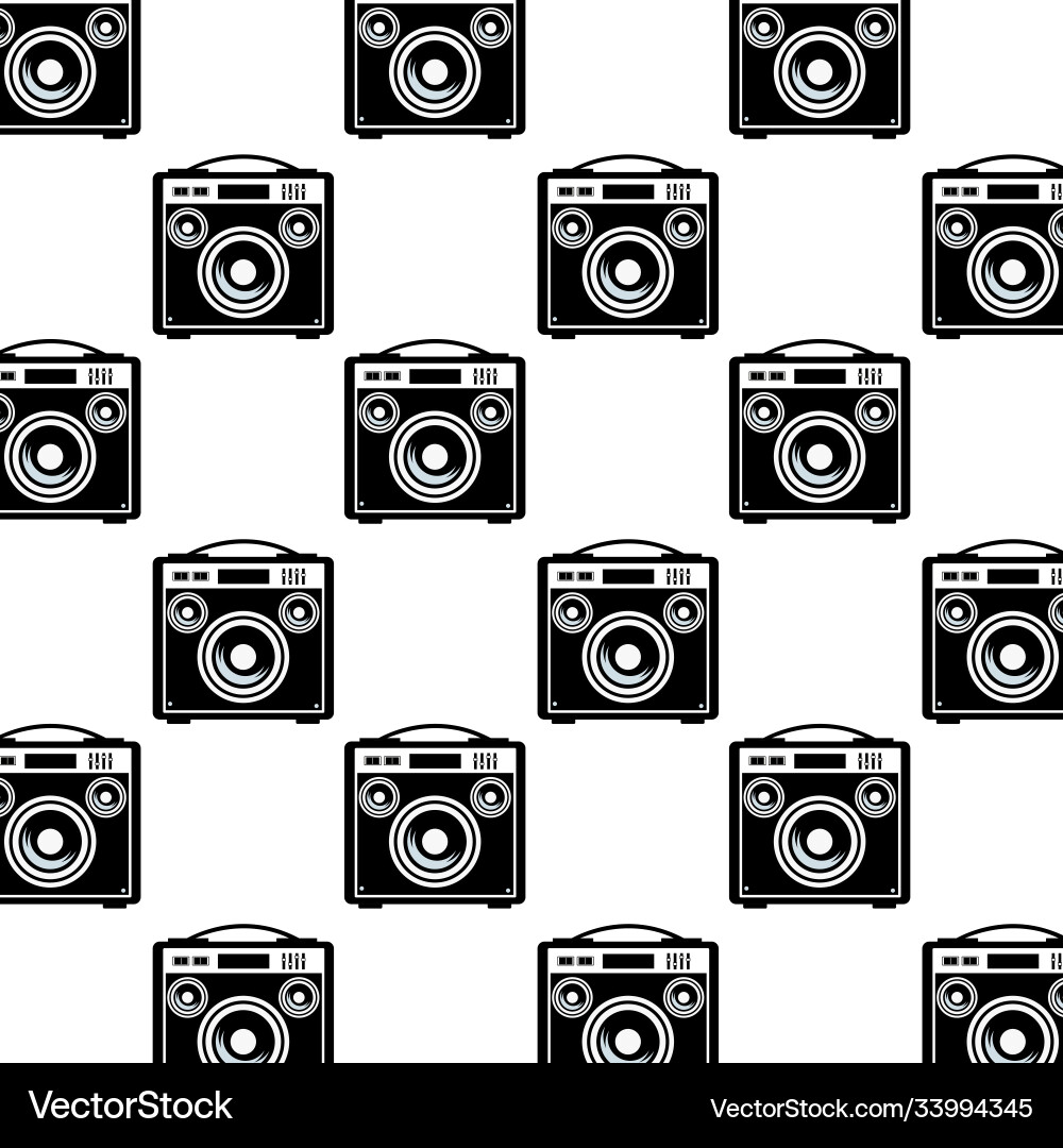 Speakers sound audio devices pattern background Vector Image