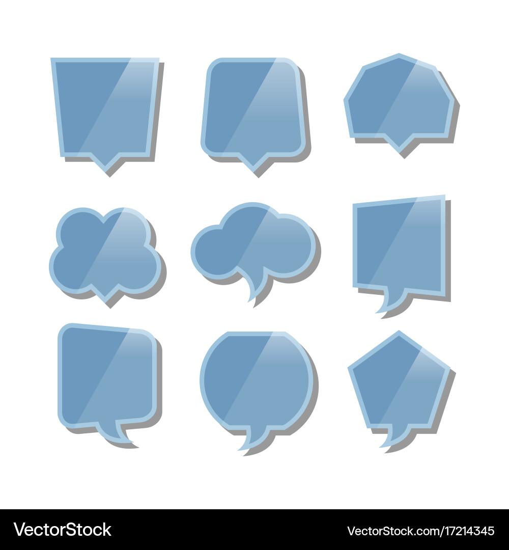 Speech bubbles with reflection set Vector Image