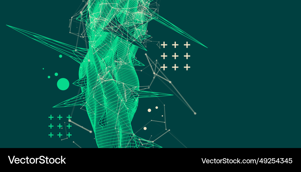 Wireframe science background with plexus effect Wireframe science background with plexus effect Vector Image