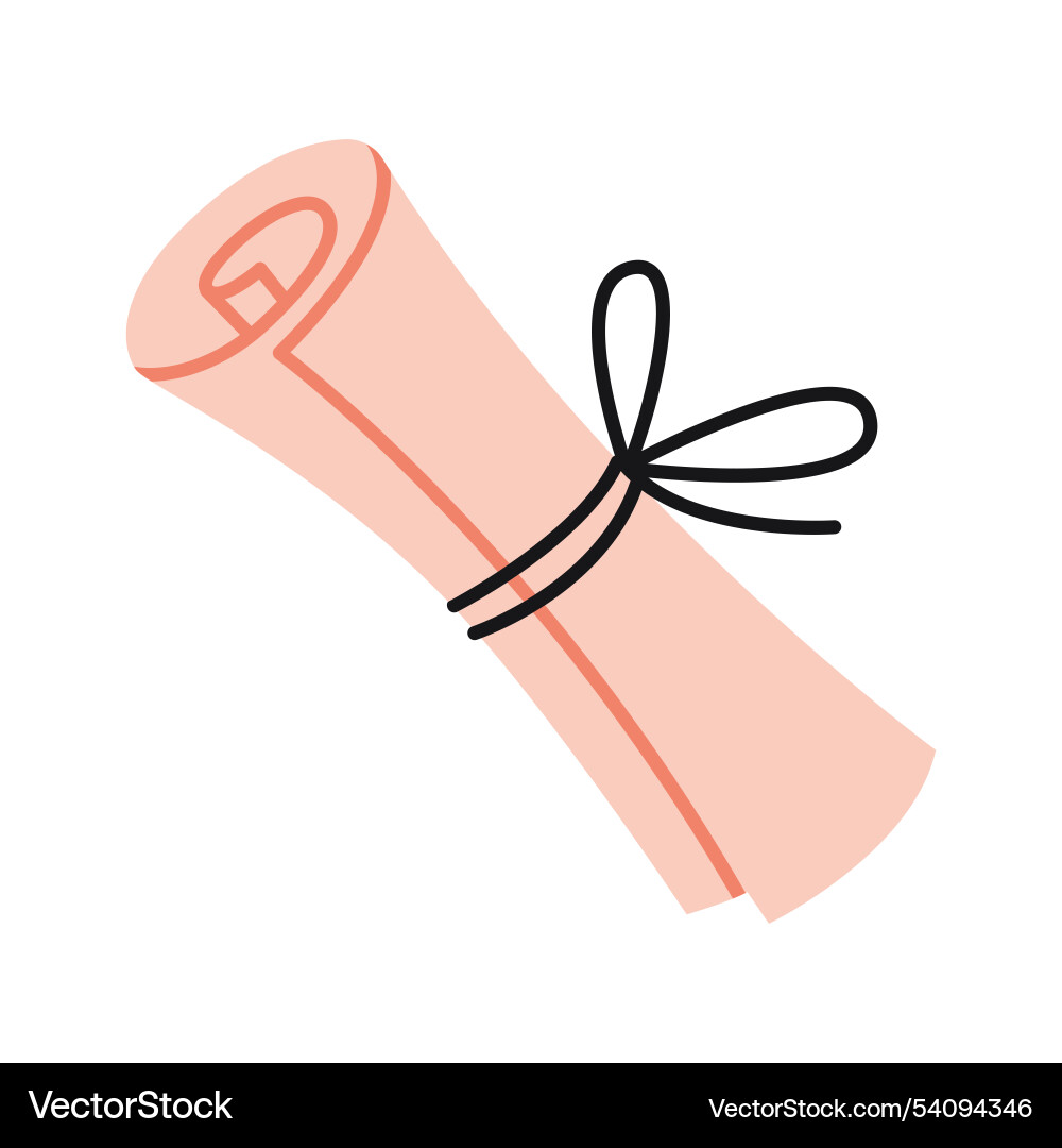A scroll of paper parchment tied with ribbon A scroll of paper parchment tied with ribbon vector image