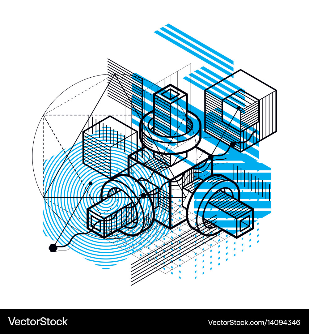 Abstract background with isometric elements Vector Image