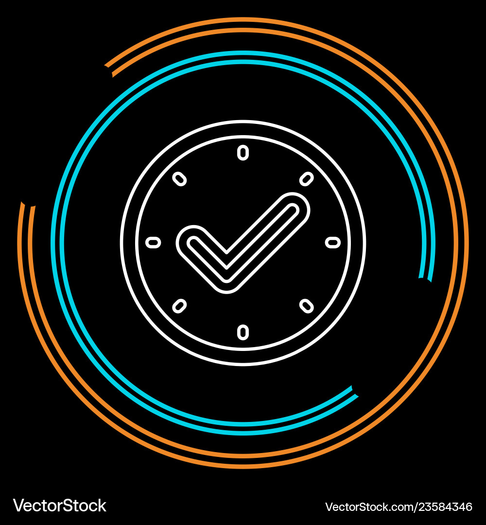 Check mark clock icon time Vector Image