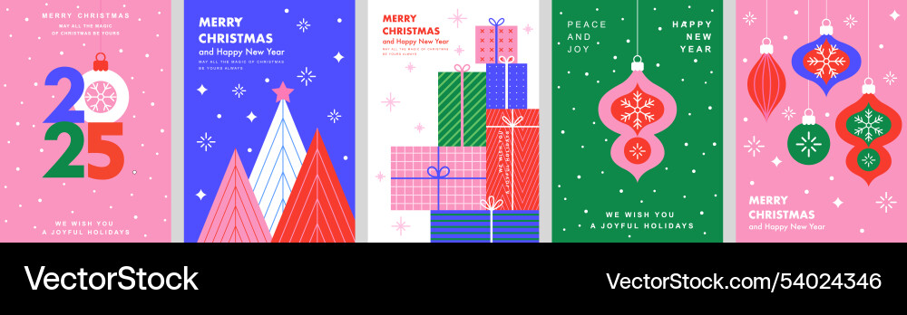 Christmas minimalist card set - abstract holidays Christmas minimalist card set - abstract holidays Vector Image