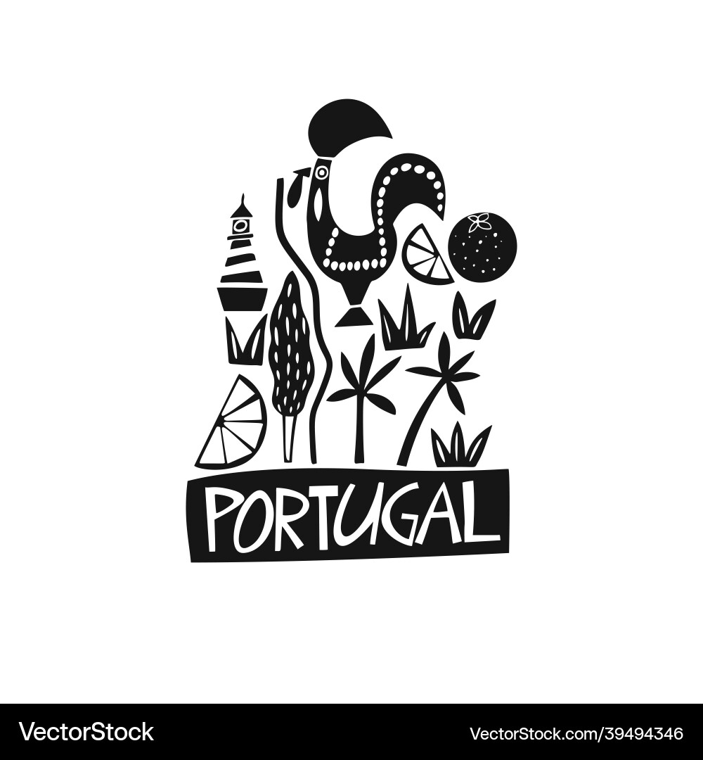 Hand drawn symbols of portugal travel Hand drawn symbols of portugal travel vector image