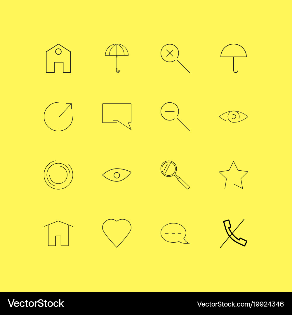 Interface linear icon set simple outline icons vector image