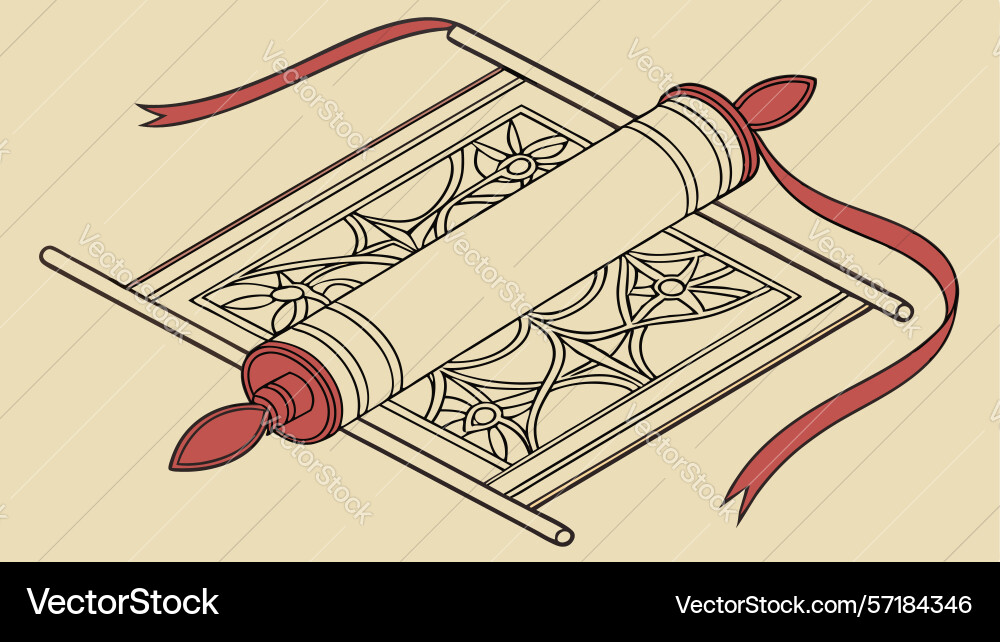 Intricate old scroll paper document design Vector Image
