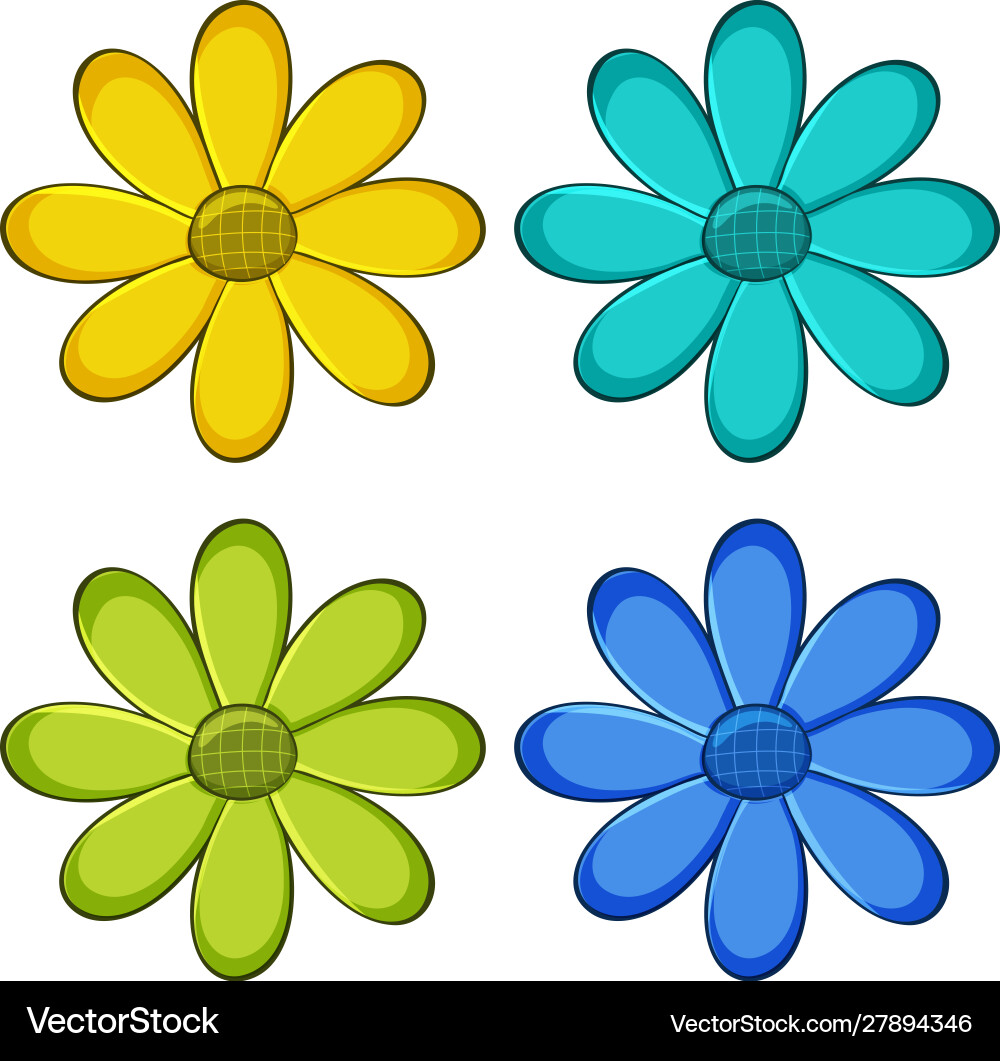 Isolated set flowers Royalty Free Vector Image