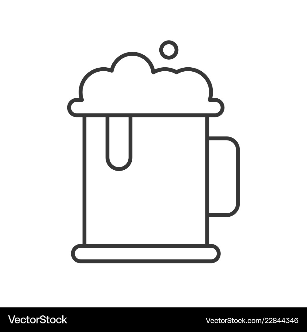 Jug of beer beverage and food outline icon Vector Image