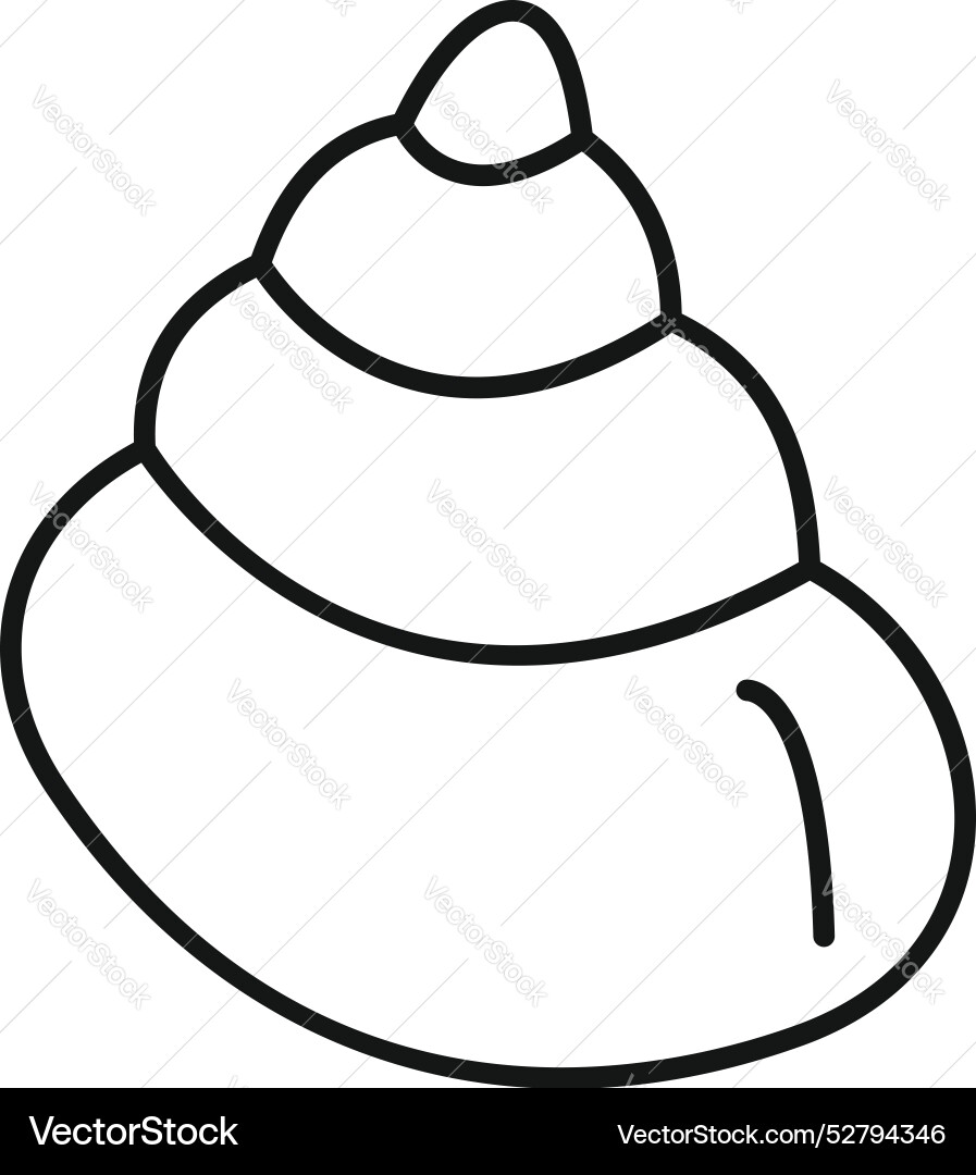 Line drawing of a seashell with bold lines Vector Image