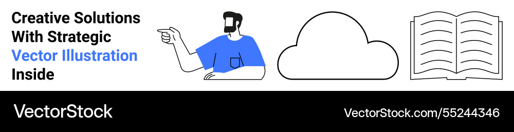 Man gesturing with cloud and open book icons Man gesturing with cloud and open book icons vector image