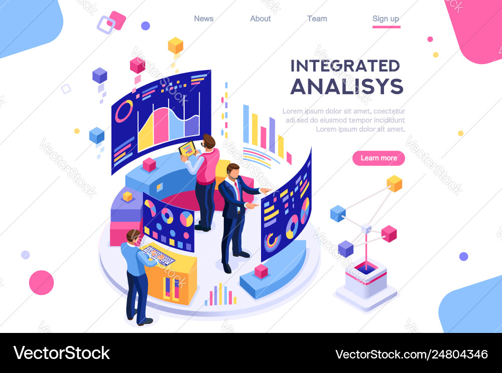 Management interactive analysis vector image