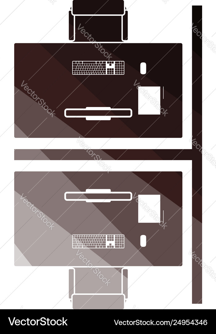 Office table top view icon Royalty Free Vector Image