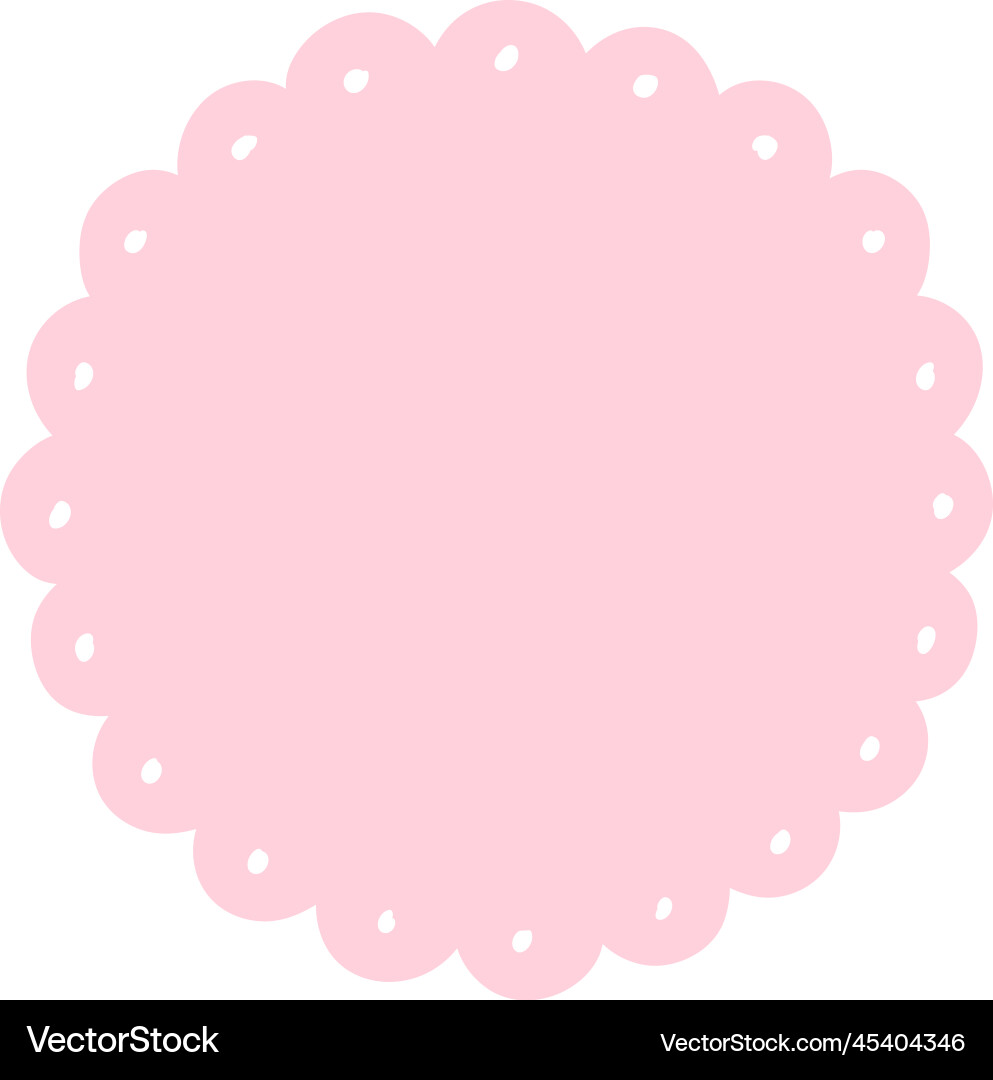 Scalloped edge circle frame badge simple label Vector Image
