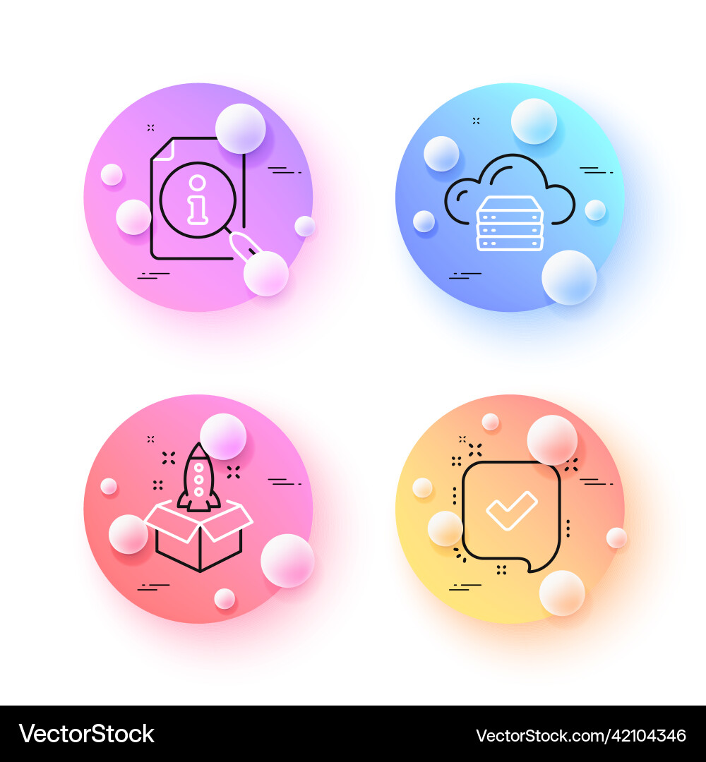 Search cloud server and startup minimal line Search cloud server and startup minimal line vector image