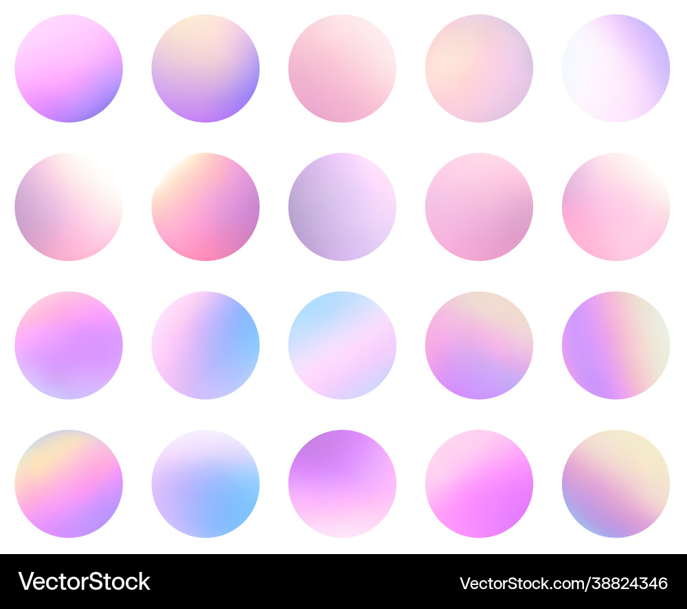 Set multicolored gradient circles on white Set multicolored gradient circles on white vector image