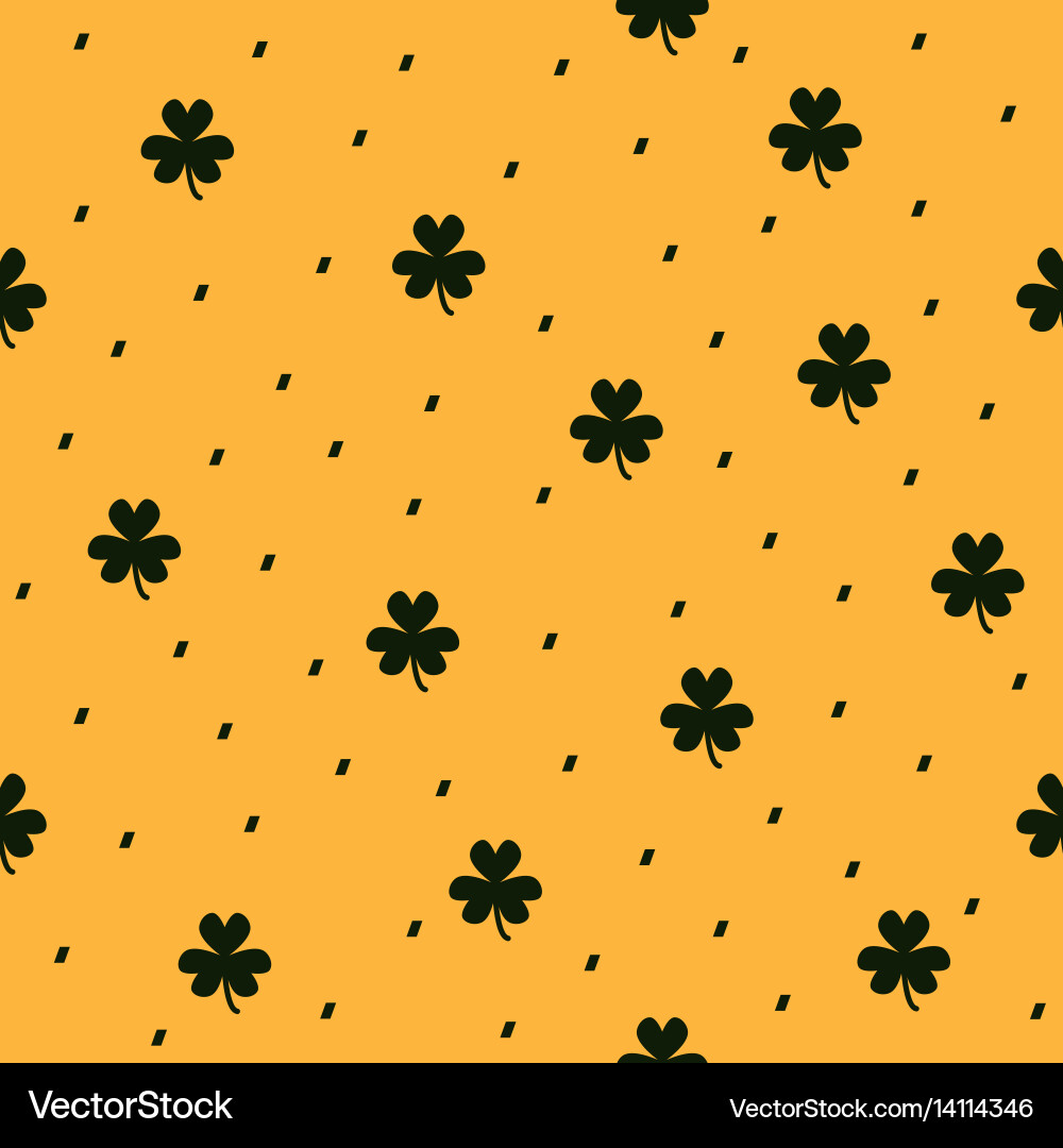 Shamrock pattern seamless clover dashed vector image