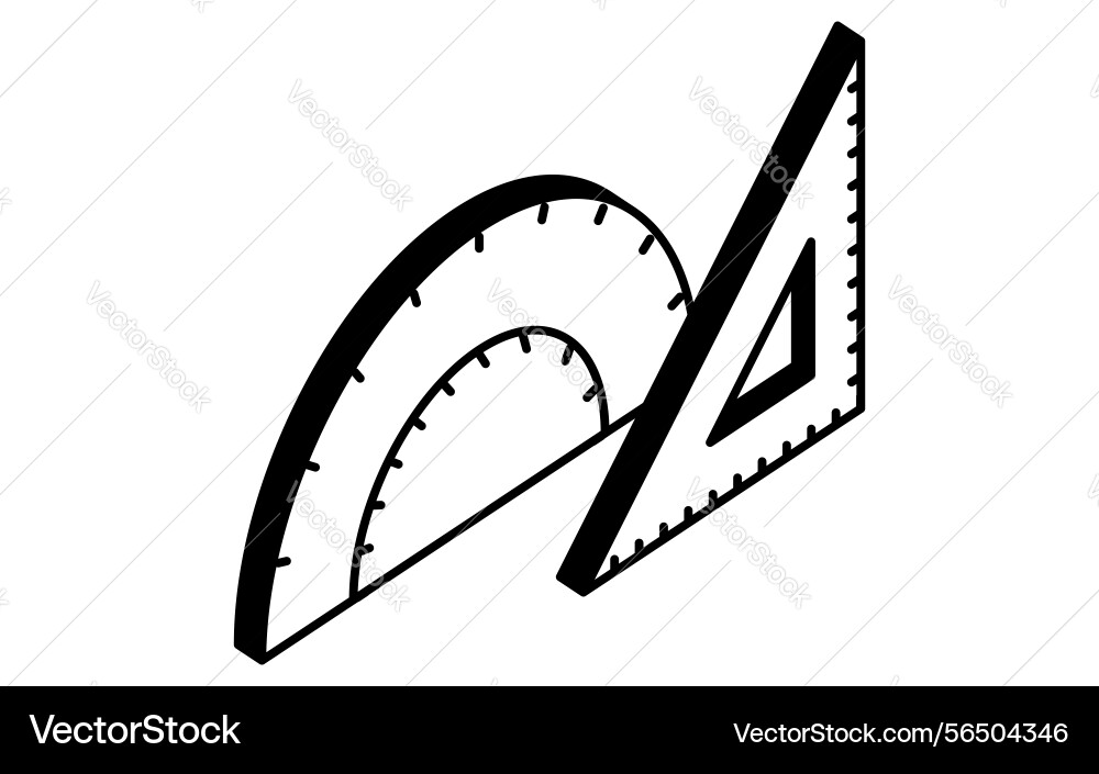 Simple line drawing icon of a triangular ruler Simple line drawing icon of a triangular ruler Vector Image