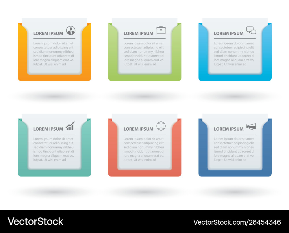 Six Data Rectangles - Paper Index vector image